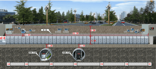 砂卵石层矩形顶管机用于过街通道